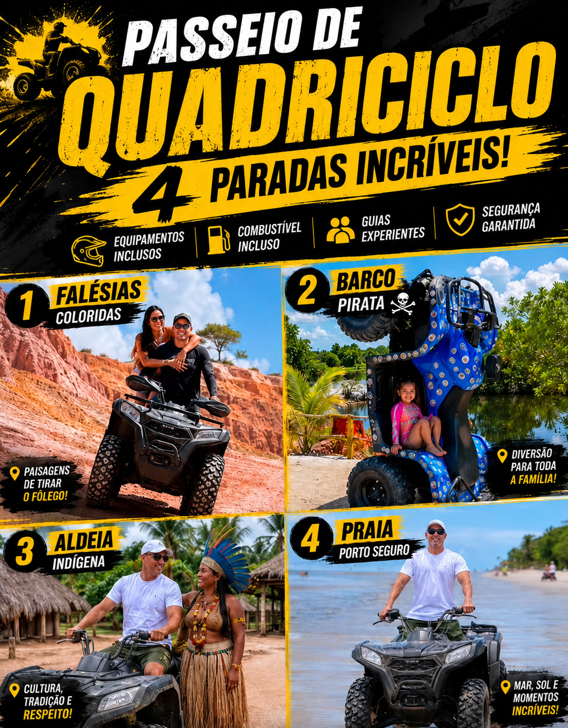 Cartaz do passeio de quadriciclo da Quadribahia